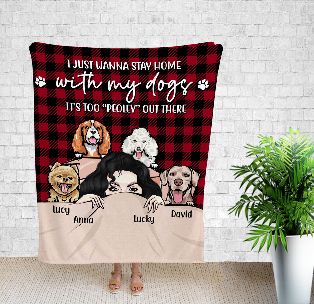Personalized Name Blanket, I Just Wanna Hang With My Dog Blanket, Dog Mom Gifts, Pet Lover, Birthday Gift For Woman, Fall Throw Blanket