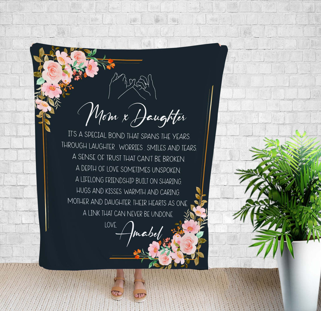 Blanket Design, Mom And Daughter It's A Special Bond, Daughter Gift From Mom, Birthday Gifts For Women, Flower Garden, Fall Throw Blanket
