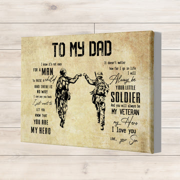 Poster Art, To My Dad Canvas, Dad And Son, Army Men, Father's Day Gifts, Dad Birthday Gifts, Living Room Decorations