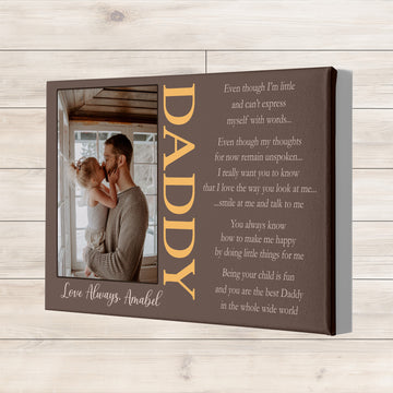 Customized Picture Frame, Daddy And Daughter Poster, Dad Quote, Gifts For Dad, Dad Birthday Gifts, Fathers Day Gifts, Canvas Wall Art