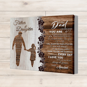 Sign Custom, To My Dad Canvas, Father And Daughter, Dad Birthday Gifts, Father's Day Gifts, Rose Flower, Family Gifts, Living Room Decorations