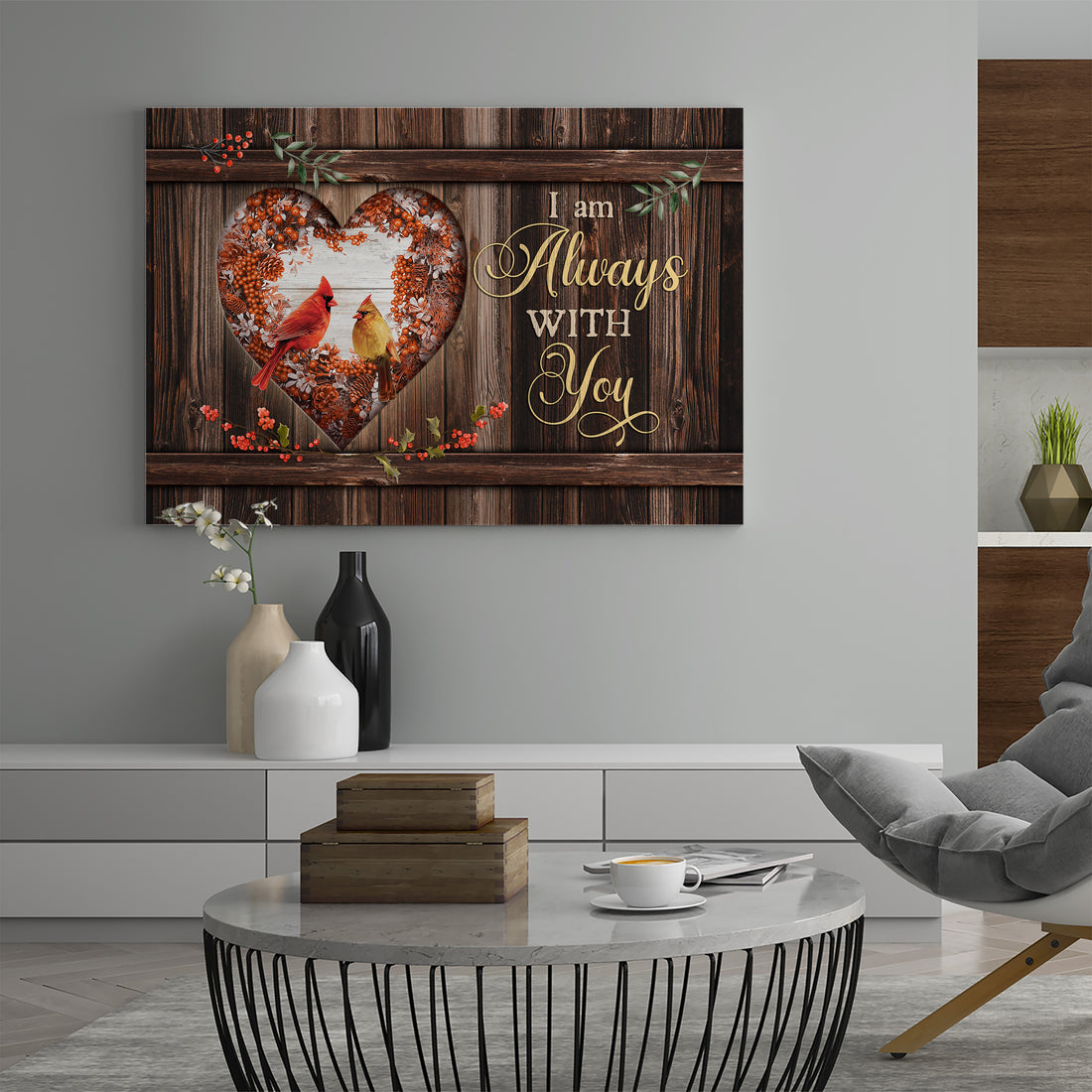 Cardinal Painting Poster, I Am Always With You Canvas, Couple Gift Ideas, Mother's Day Gift.