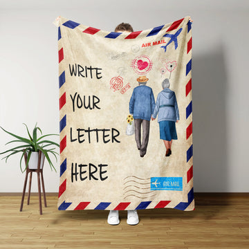 Blanket Customize, Handwriting Letter, Airmail, Old Couple, Anniversary Gifts, Gifts For Wife, Husband Gifts, Fall Throw Blanket