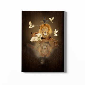 Poster Wall, Jesus Lion and Lamb Canvas, Jesus Christ, Jesus Cross, Jesus Art, Lion Art, Lion Wall Art, Sign Custom, Christmas Gifts,