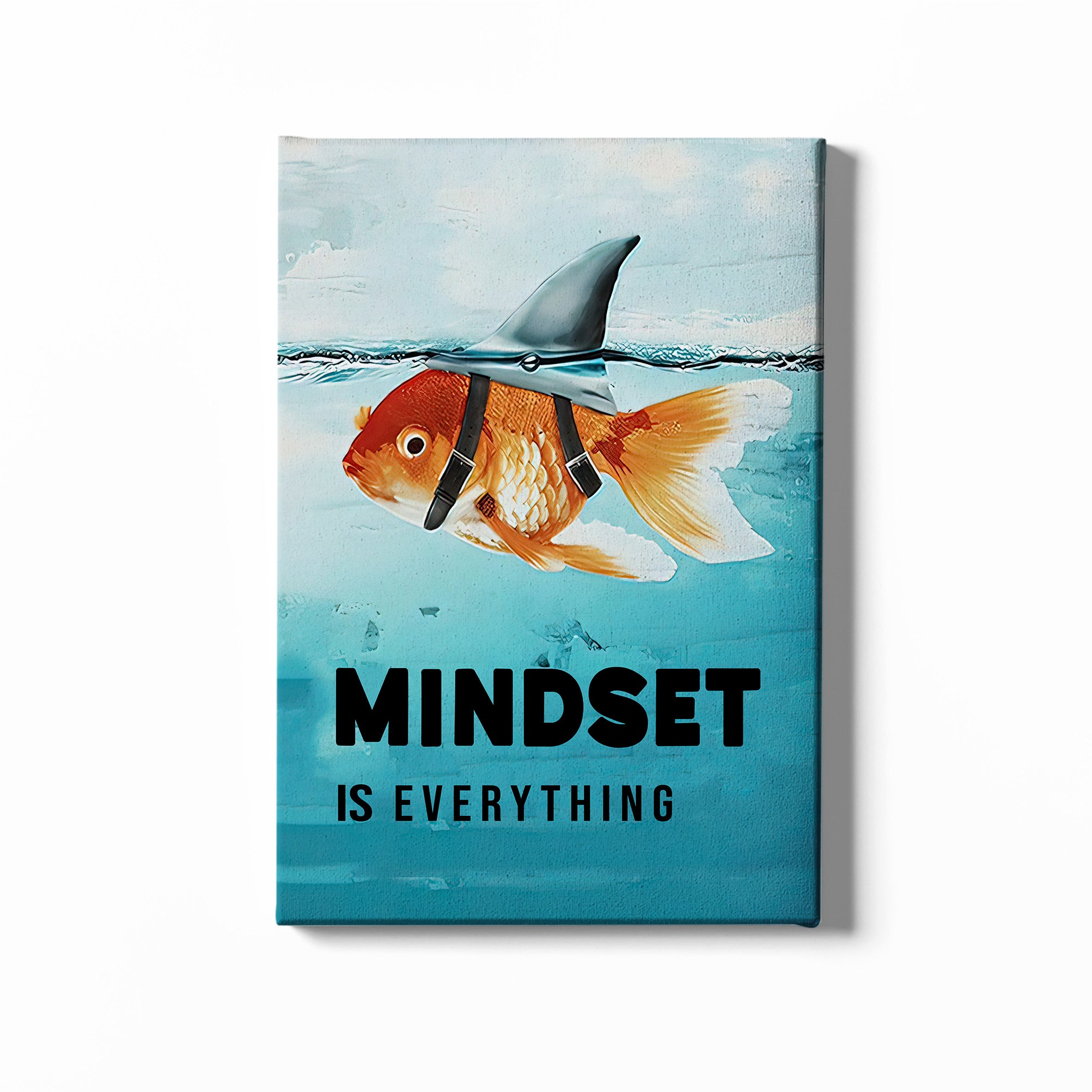 Framed Wall Art, Mindset Is Everything Poster, Motivation Quotes, Inspirational Quotes, Goldfish, Shark, Living Room Decorations