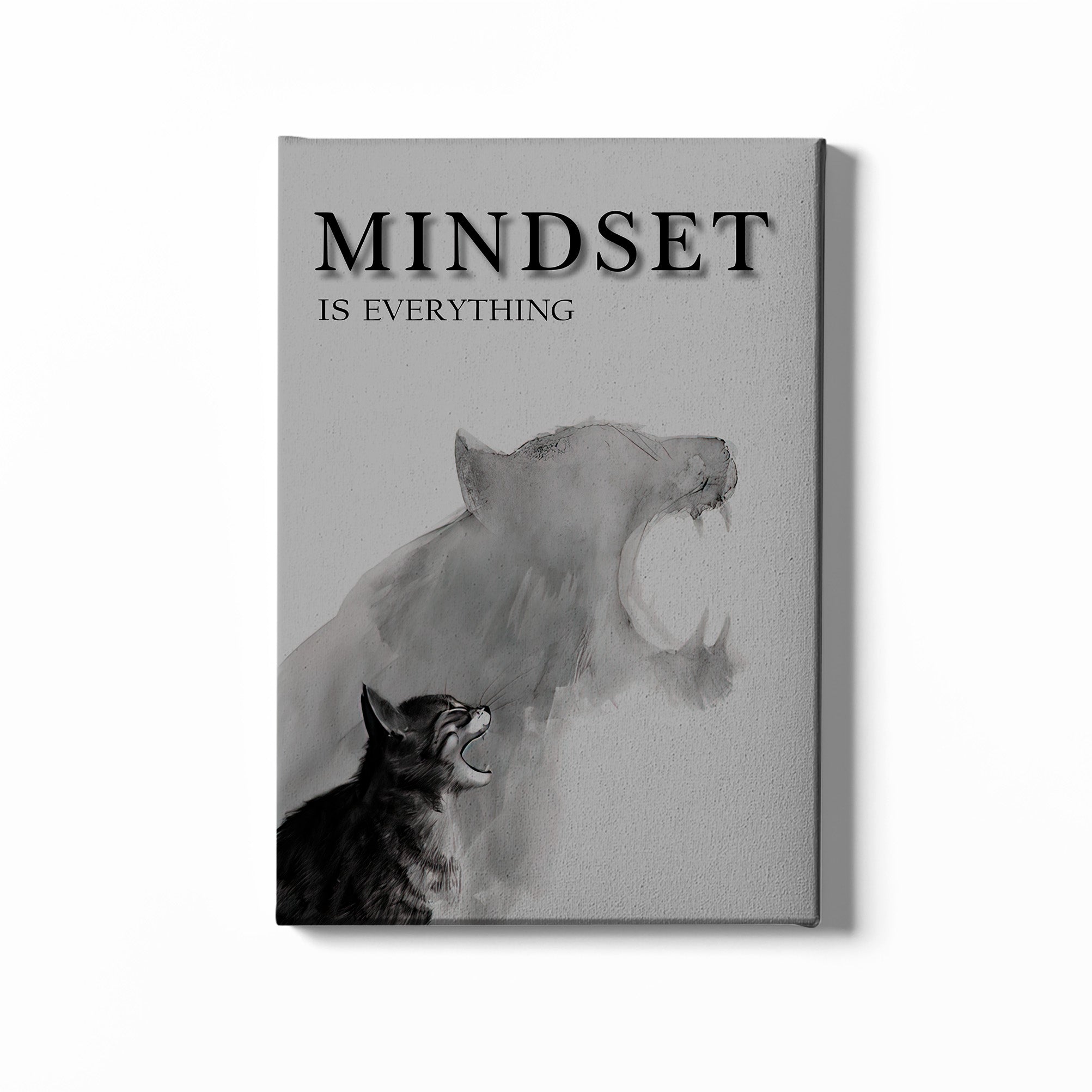 Large Wall Art Canvas, Mindset Is Everything Poster, Motivation Quotes, Inspirational Quotes, Cat Lover Gifts, Tiger Art, Living Room Decorations
