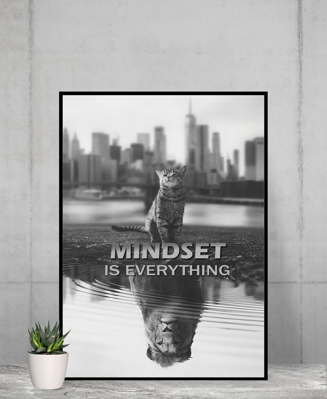 Wall Art Prints, Mindset Is Everything Poster, Cat Owner Gifts, Tiger Art, Office Decor Inspirational, House Decorations