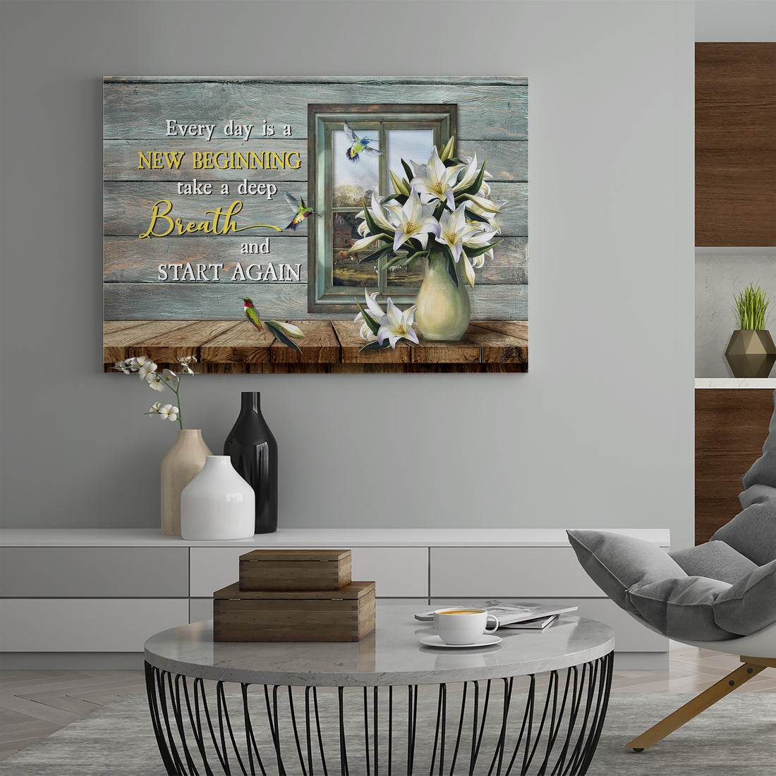Poster Frames, Everyday Is A New Beginning Sign, Lily Flower Pictures, Hummingbird Images, Farmhouse Gifts, House Decorations