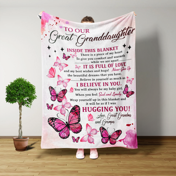 Blanket Customized, To Our Great Granddaughter Blanket, Gifts From Grandma, Butterfly Image, Granddaughter Quotes, Fall Throw Blanket