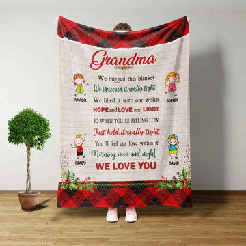 Personalized Name Blanket, Grandma We Hugged This Blanket, Gifts For Grandma, Stick Figure, Bedroom Decorations, Birthday Gifts, Throw Blanket