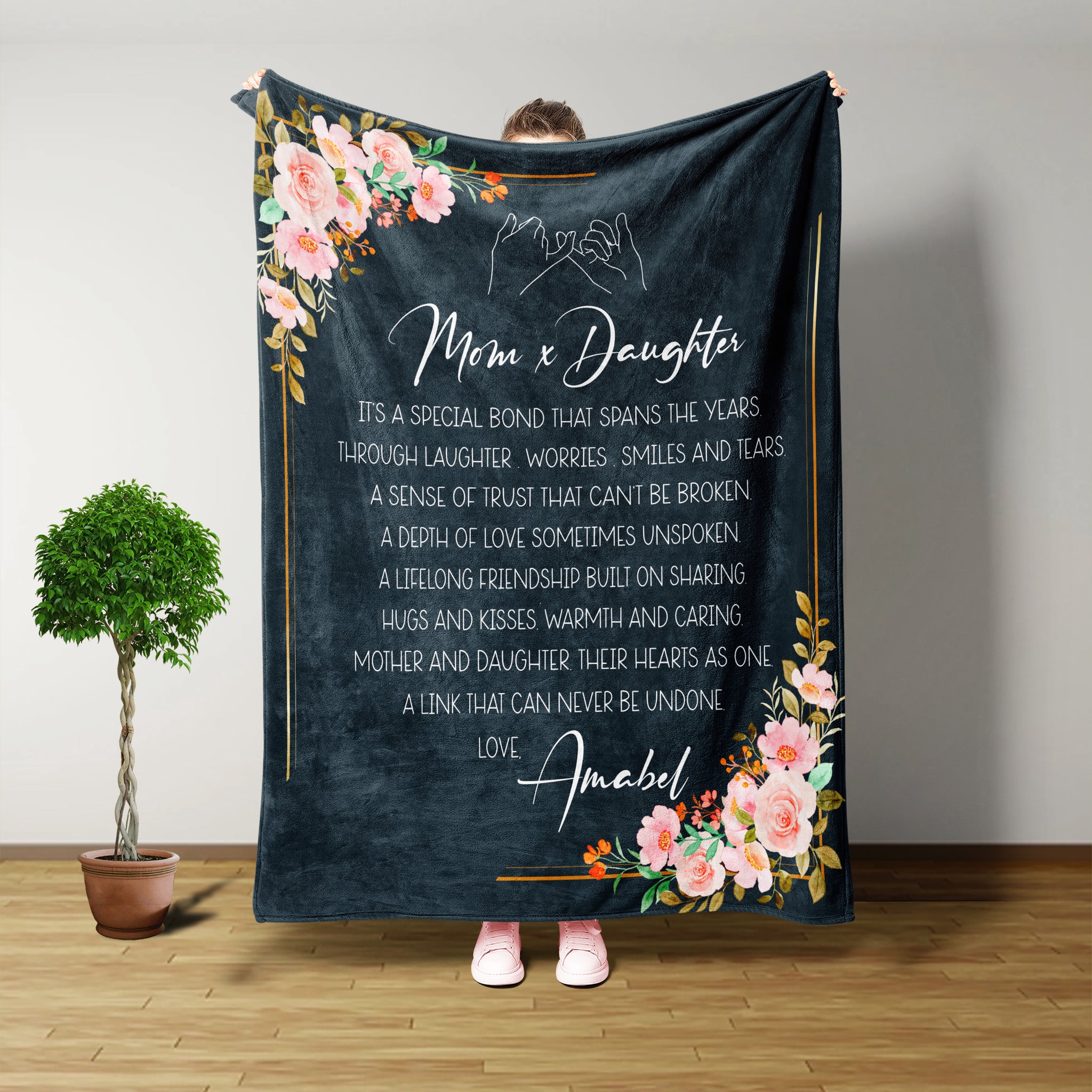Blanket Design, Mom And Daughter It's A Special Bond, Daughter Gift From Mom, Birthday Gifts For Women, Flower Garden, Fall Throw Blanket
