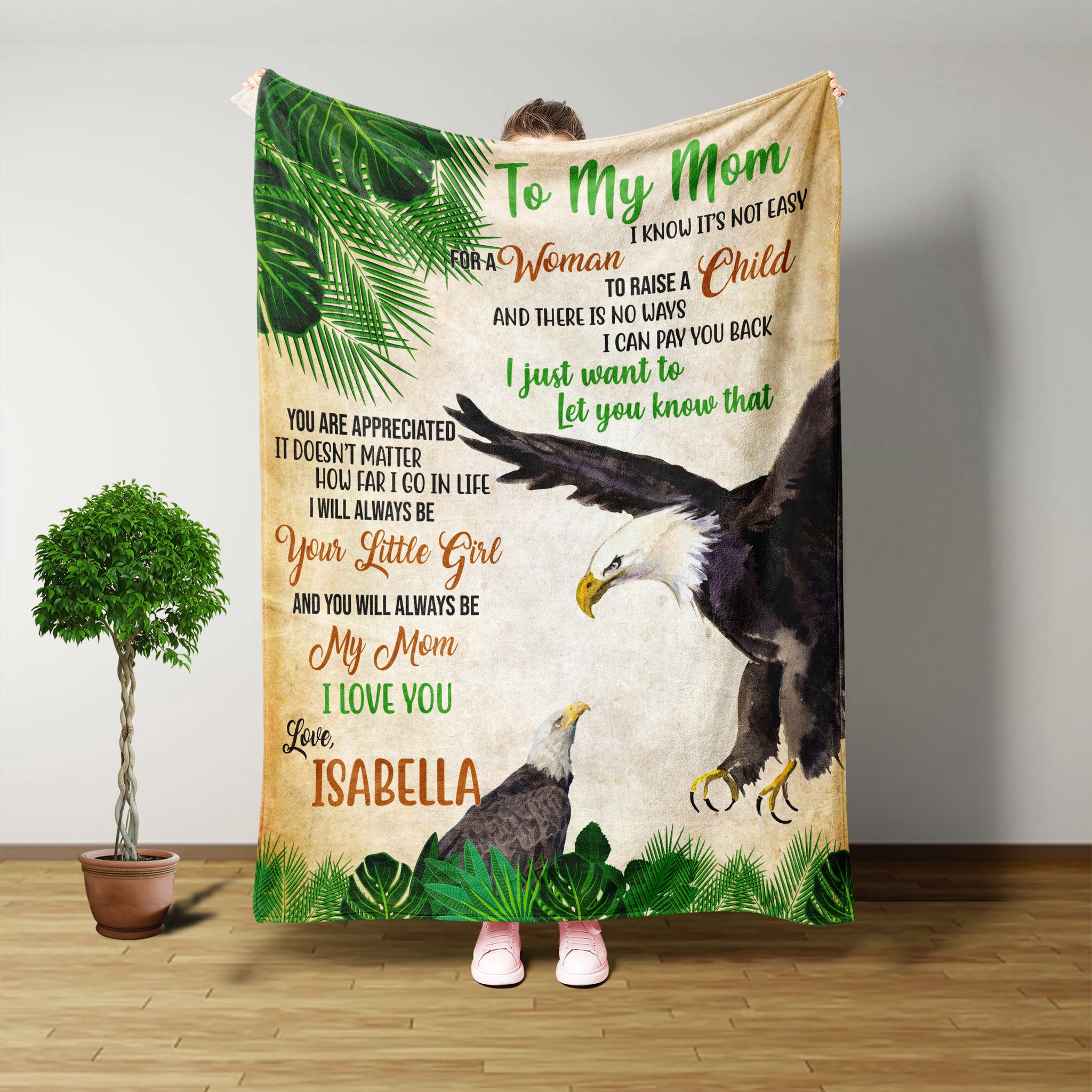 To My Mom Blanket, Custom Name, Gifts For Mom, Mother And Daughter Quotes, Eagle, Family Gifts, Mother's Day Gifts, Fall Throw Blanket