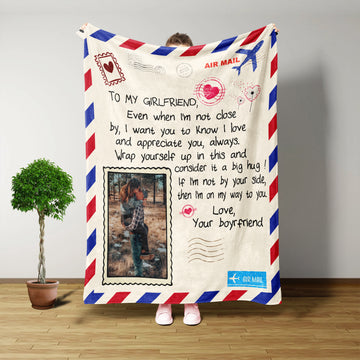 Blanket Customized Picture, To My Girlfriend Blanket, National Girlfriend Day, Anniversary 1st, Birthday Wishes For Girlfriend, Throw Blanket