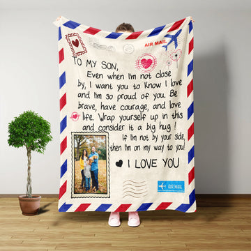 Customized Blankets With Photos, To My Son Blanket, Letter Blanket, Dad And Son, Gifts For Son, Son Birthday Gifts, Fall Throw Blanket