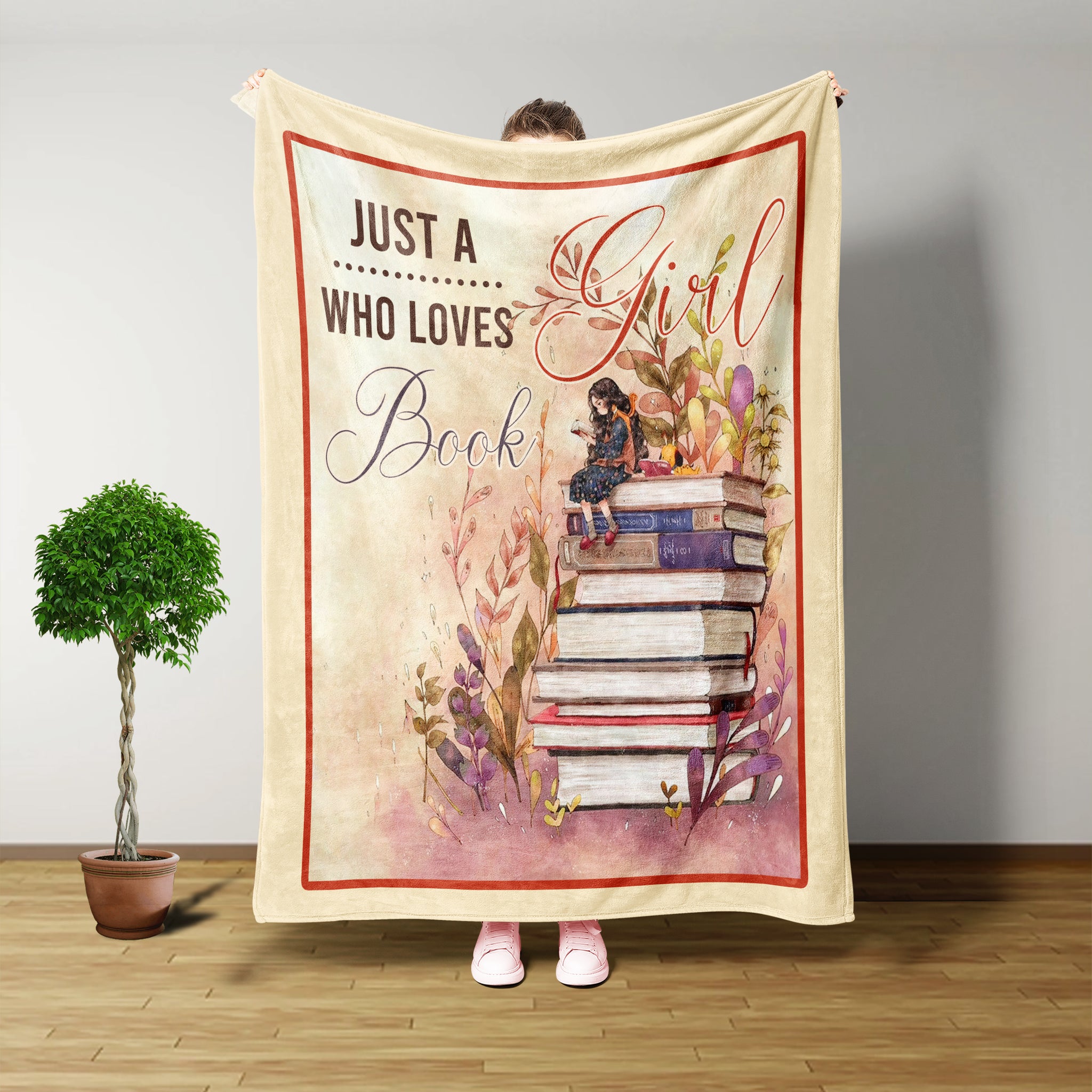 Blanket Design, Just A Girl Who Loves Book Blanket, Book Lover, Book Reader, Fangirl Book, Birthday Gifts For Women, Fall Throw Blanket