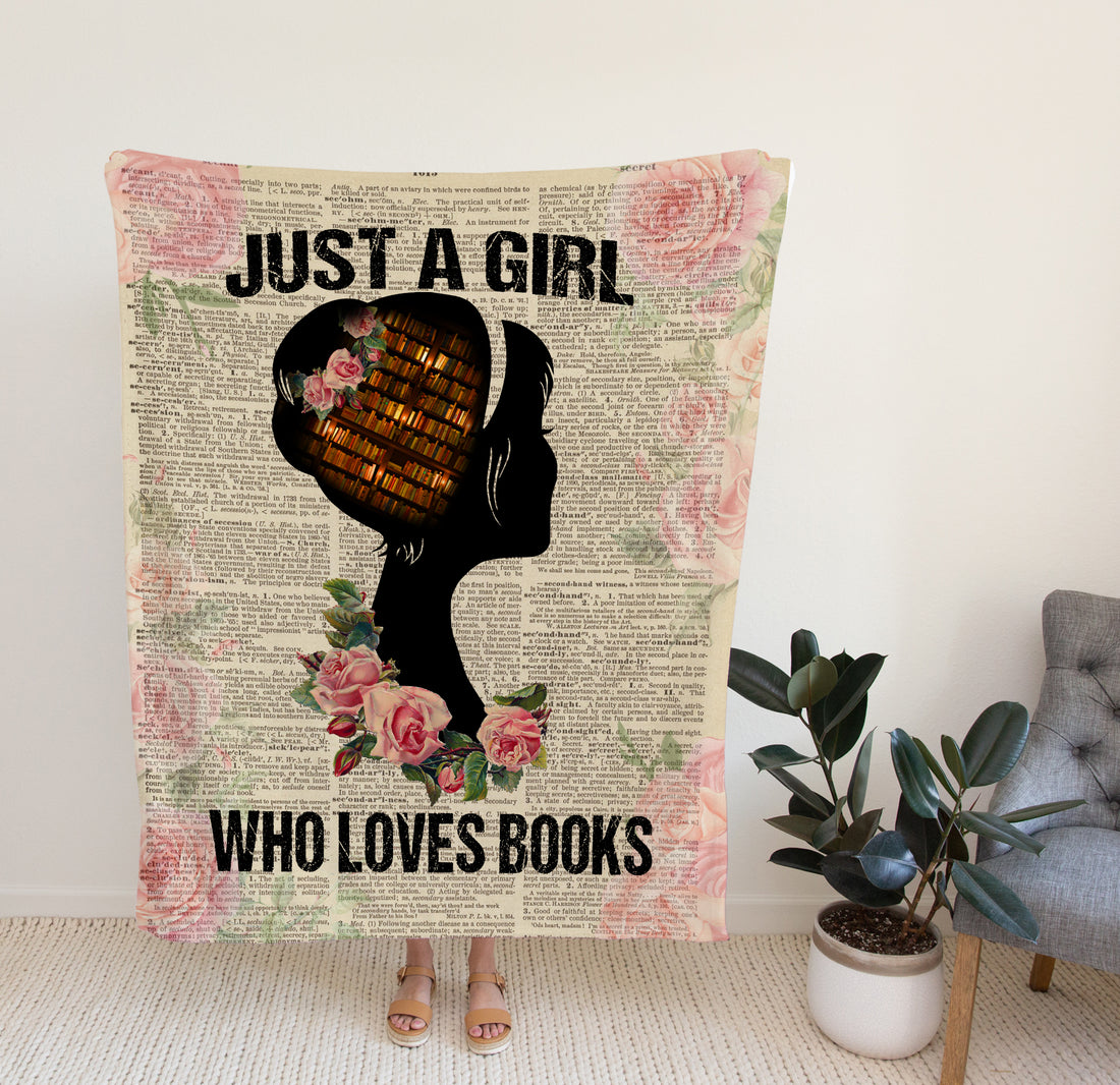 Blanket Design, Just A Girl Who Loves Books, Book Lover, Library, Fangirl Book, Birthday Gifts For Women, Rose Flower, Fall Throw Blanket