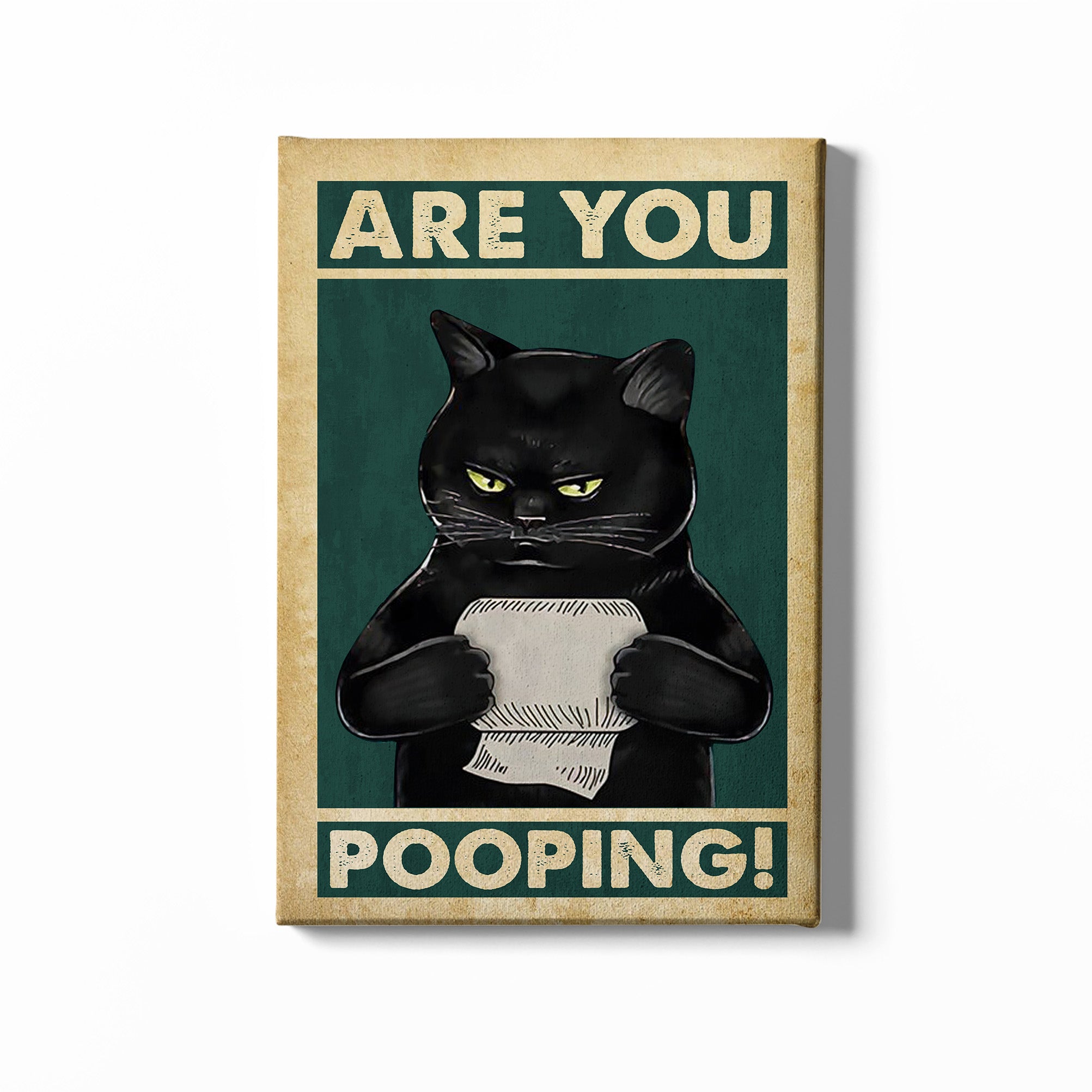 Canvas Wall Art, Are You Pooping Poster, Funny Cat, Cat Meme, Animal Lover, Restroom Decor Ideas, Artwork For Bathroom, Canvas Prints