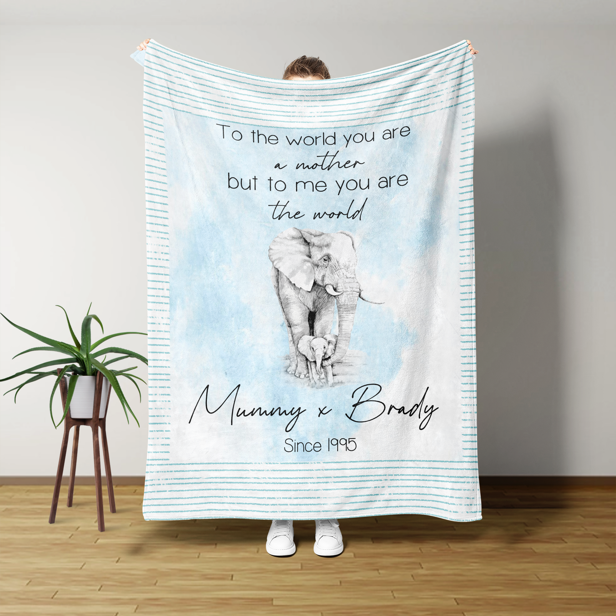 Blanket Customized, To the World You Are a Mother But To Your Family You Are the World Blanket, Mother And Son Quotes, Elephant Art, Fall Throw Blanket