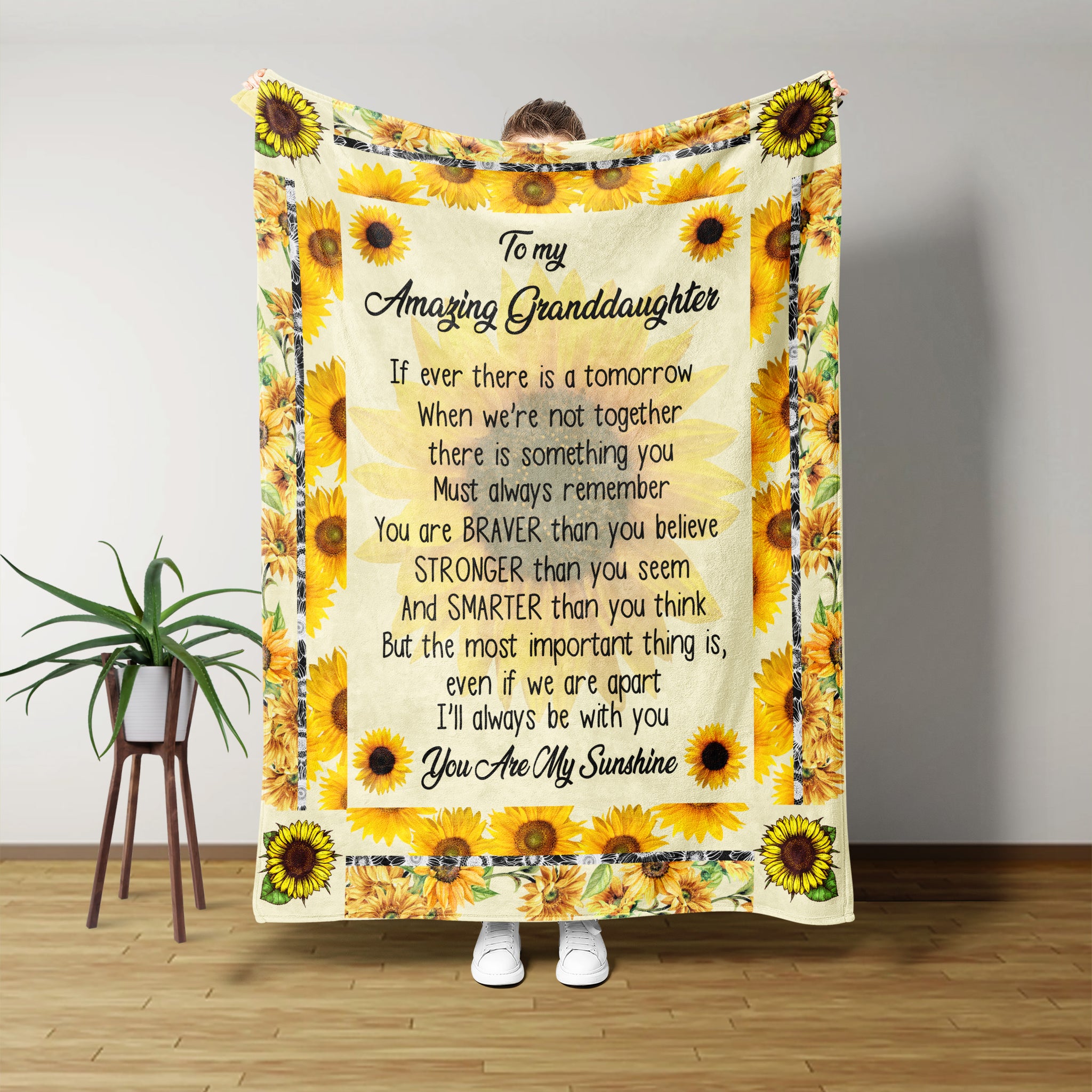 Sunflower Blanket, Gift Ideas For Granddaughter, Gift From Grandparent, Sunflower's Lover Gift.
