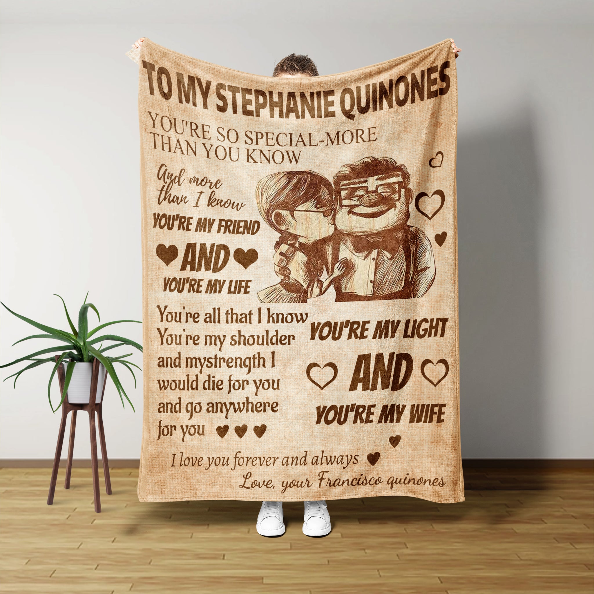 Personalized Blanket Gift For Wife, Custom To My Quinones Blanket, Mother's Day Gift, Gift Ideas For Lover.