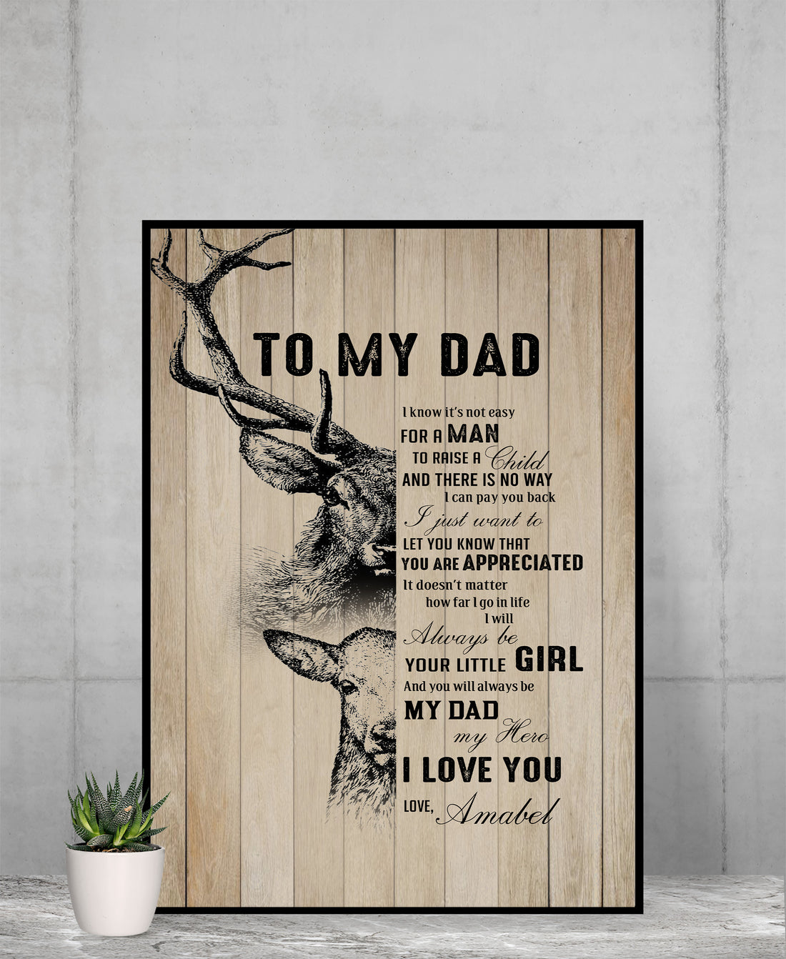 Canvas Wall Art, To My Dad Poster, Daughter And Dad, Deer Hunting, Father's Day Gifts, Dad Birthday Gifts, Living Room Decorations