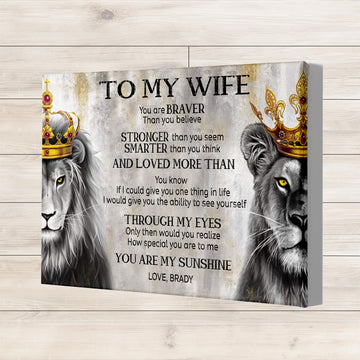 Customized Signs, To My Wife Poster, Anniversary Gifts, Wife's Birthday Gifts, Lion King, Lion Art, Lion Wall Art, Living Room Decor